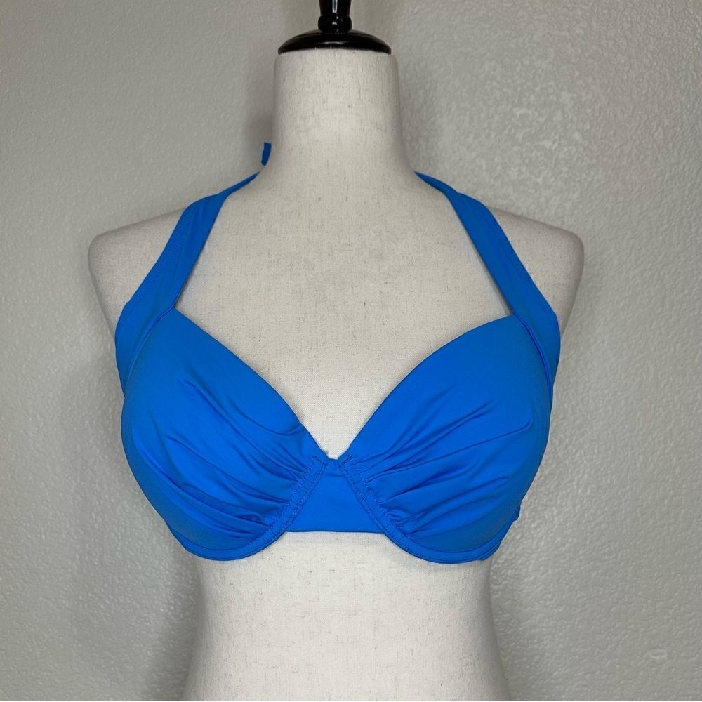 NWOT Tommy Bahama Pearl Full Coverage Cup Blue Bikini Top, Size 34DD